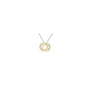 【並行輸入品】MYKA   Engraved 2 Russian Ring Circles Necklace in Sterling Silvの画像