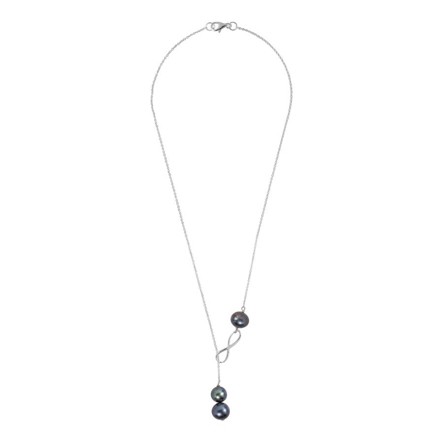 【並行輸入品】Endless Love ブラックパール インフィニティラリアット .925スターリングシルバーネックレス AeraVida Be_3