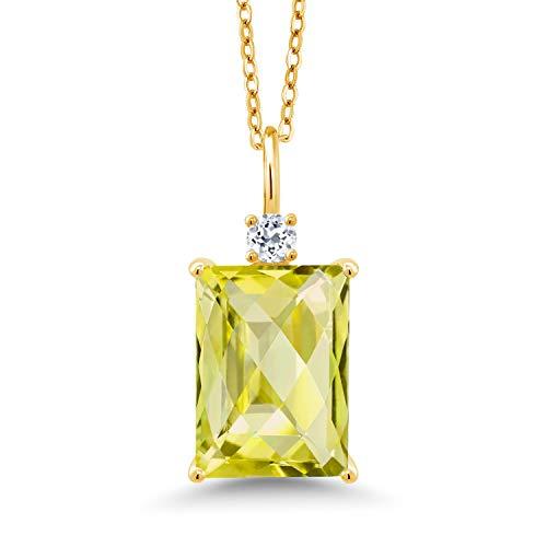【並行輸入品】[Gem Stone King] 6.99カラット 天然 レモンクォーツ ネックレス レディース 天然 トパーズ シルバー925の画像