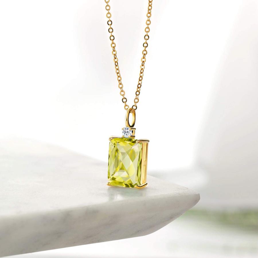【並行輸入品】[Gem Stone King] 6.99カラット 天然 レモンクォーツ ネックレス レディース 天然 トパーズ シルバー925の画像