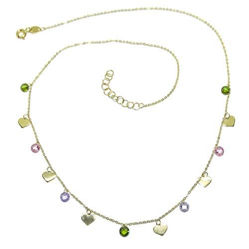 【並行輸入品】Never say Never 18K Gold Hearts Pendant Charms Necklace for Womeの画像