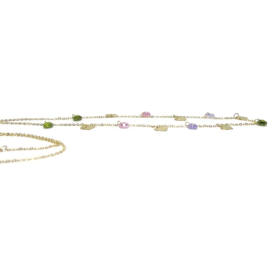 【並行輸入品】Never say Never 18K Gold Hearts Pendant Charms Necklace for Womeの画像