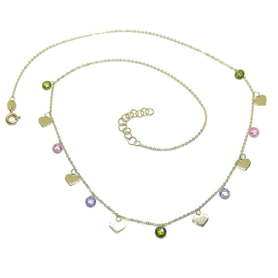 【並行輸入品】Never say Never 18K Gold Hearts Pendant Charms Necklace for Womeの画像