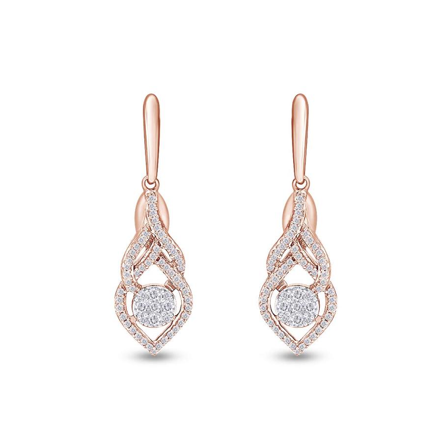 【並行輸入品】1/3 Carat CT.T.W Round Cut White Natural Diamond Interlocking Teの画像