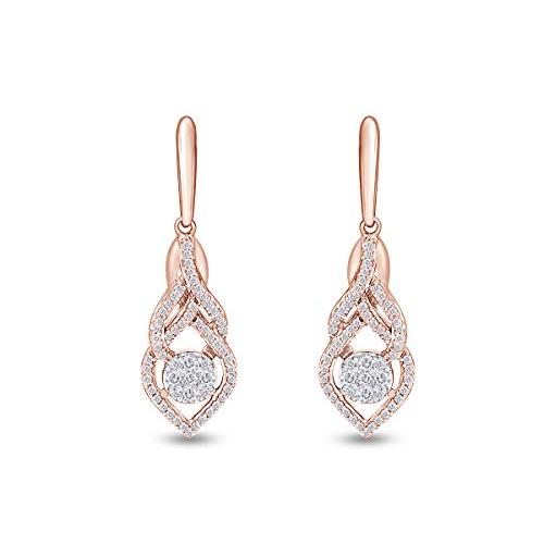 【並行輸入品】1/3 Carat CT.T.W Round Cut White Natural Diamond Interlocking Teの画像