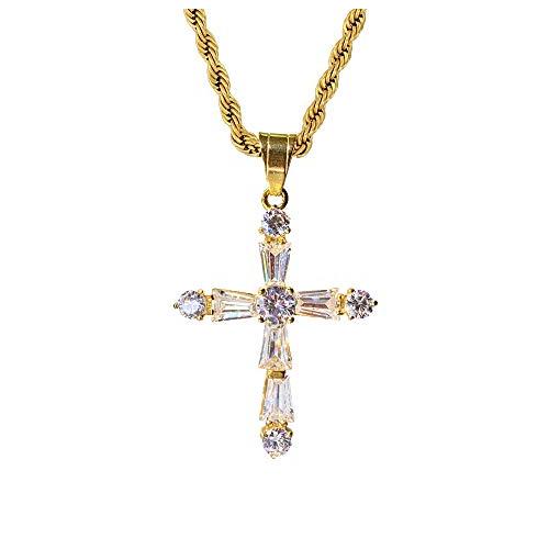【並行輸入品】Men Women 925 Italy Iced Gold Cross Jesus Crucifix Diamond Relig