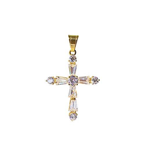 【並行輸入品】Men Women 925 Italy Iced Gold Cross Jesus Crucifix Diamond Relig