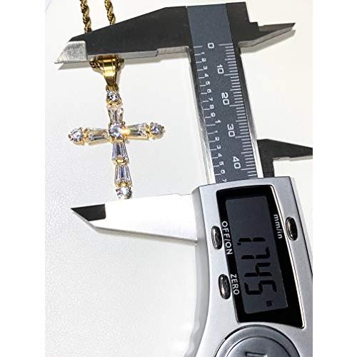【並行輸入品】Men Women 925 Italy Iced Gold Cross Jesus Crucifix Diamond Relig