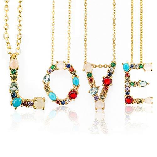 【並行輸入品】ink2055 A Z 26 English Alphabet Letter Necklace Multicolor Rhine_4