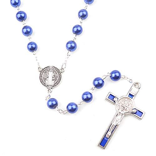 【並行輸入品】Catholic Rosary Necklace Saint Benedict Medal and Cross Crucifix_4