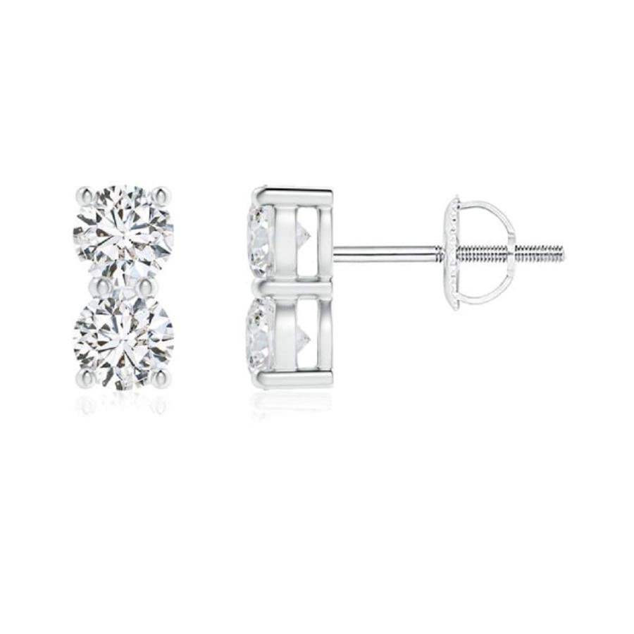 【並行輸入品】Eraa Jewel Earrings, 4.00ct Round Cut, Basket Set Stud Earrings,の画像