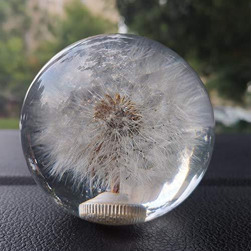 【並行輸入品】Sakali ギアシフトノブ クリスタルボール タンポポの花 カーシフトノブ ギアシフターノブ 3つのアダプター付き ほとんどのマ_7