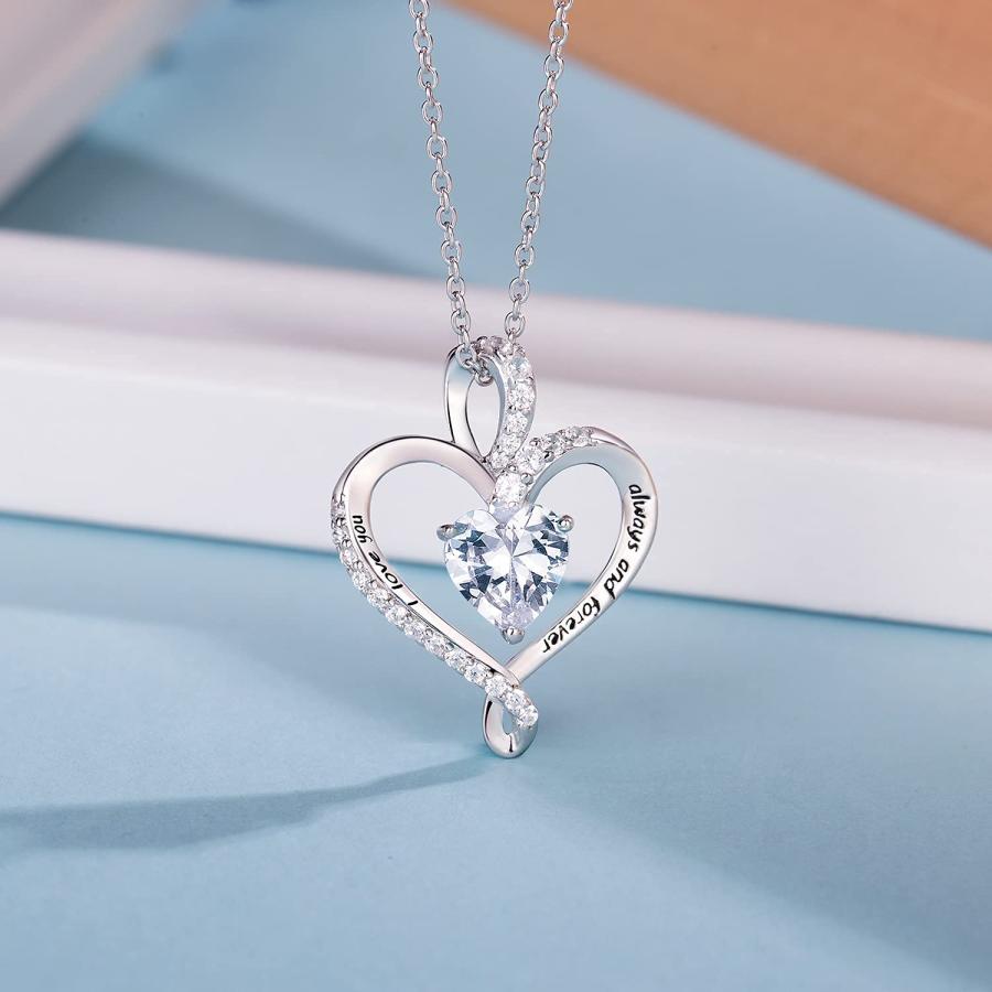 【並行輸入品】DIVAS MODE ネックレス レディース 925スターリングシルバー ラブハートペンダントネックレス 4月の誕生石 キュービッ_3