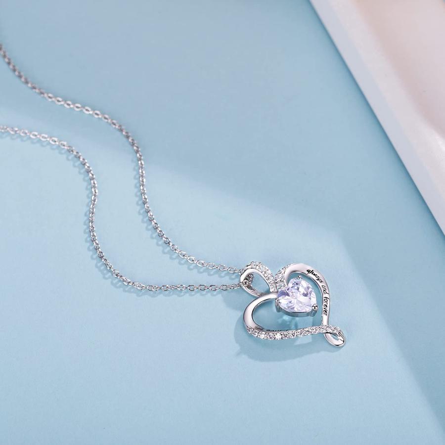 【並行輸入品】DIVAS MODE ネックレス レディース 925スターリングシルバー ラブハートペンダントネックレス 4月の誕生石 キュービッ_6