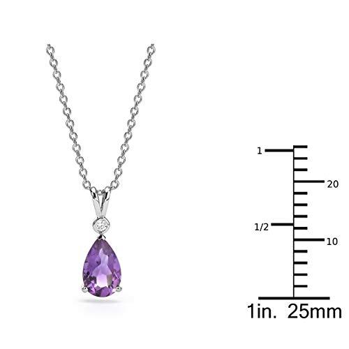 【並行輸入品】Glam and Gems 2.10カラット ペアカット アメジストとダイヤモンドペンダントネックレス 14Kホワイト/イエロー/_7