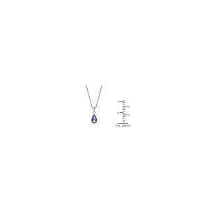 【並行輸入品】Glam and Gems 2.10カラット ペアカット アメジストとダイヤモンドペンダントネックレス 14Kホワイト/イエロー/_8