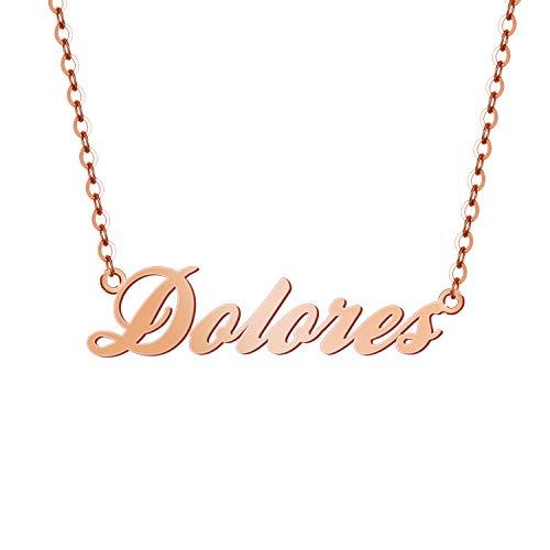 【並行輸入品】DUGISOWE 10K 14K 18K ゴールド カスタムネームネックレス パーソナライズ ソリッドゴールド カスタムネームプレの画像
