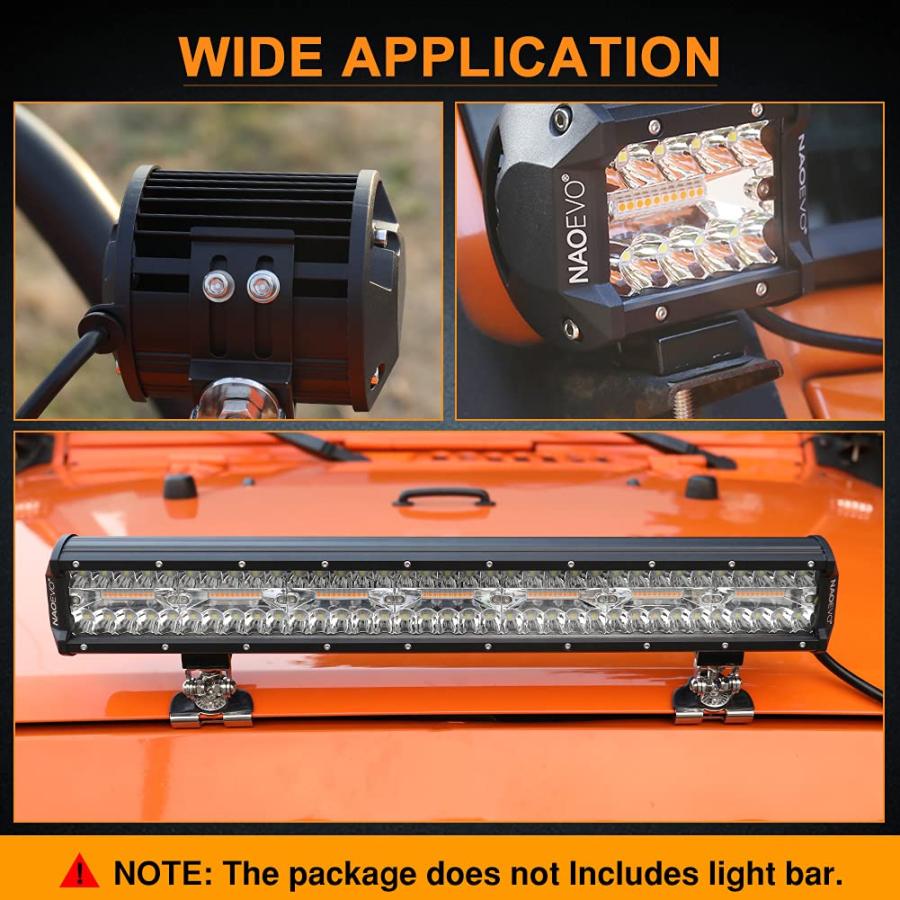 【並行輸入品】LEDポッド用マウントブラケット ユニバーサルブラケット 調節可能なベースブラケット LEDポッドライトバー用 2個 Mountiの画像
