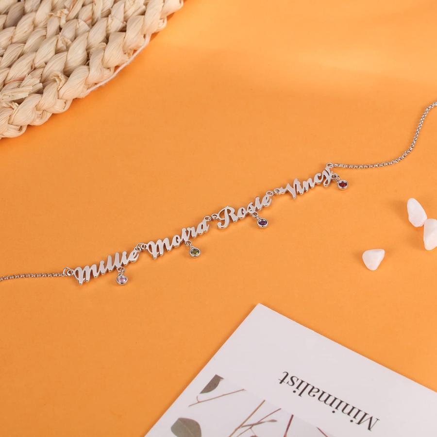 【並行輸入品】Ashleymade Personalized Names Necklace with 345 Simulated Births_6