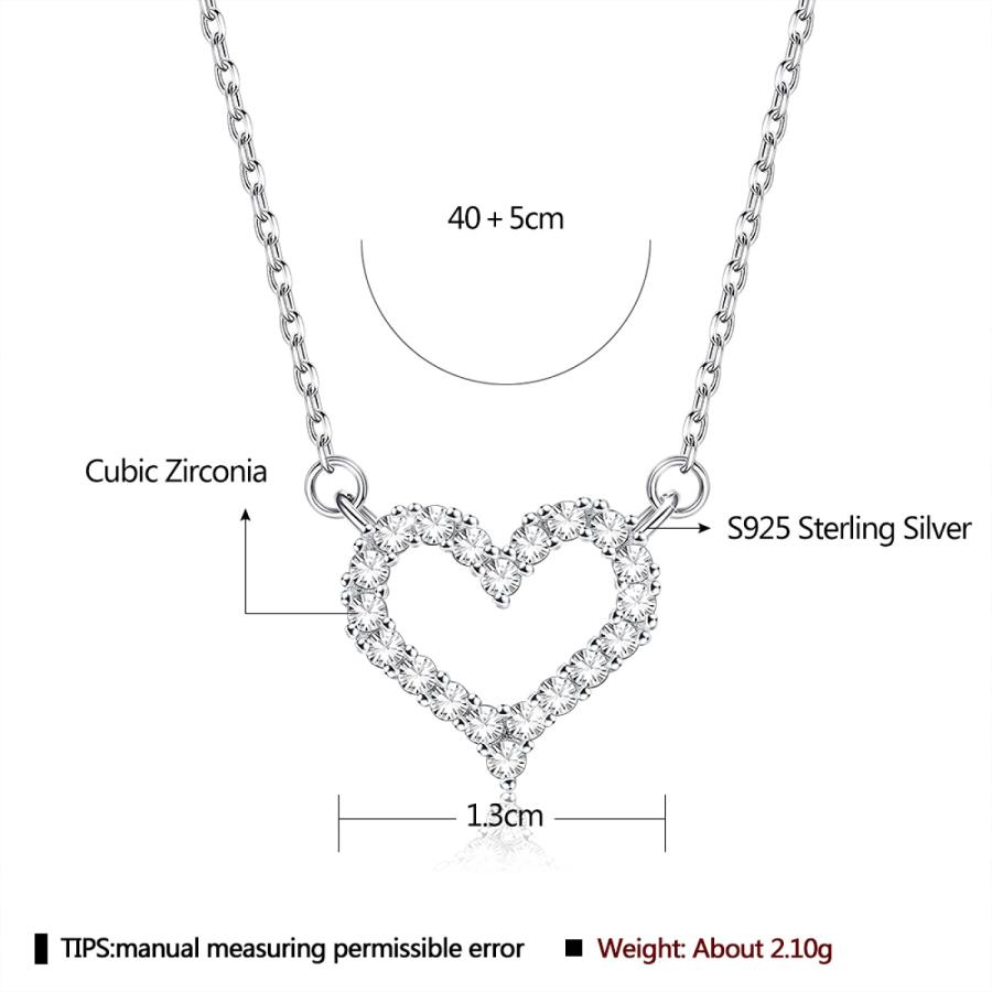 【並行輸入品】NC Women's Pendant Necklaces 925 Sterling Silver Heart Pendant_6