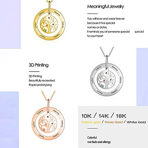 【並行輸入品】MRENITE 10k 14k 18k Solid Yellow Gold Personalized Name Family Tの画像