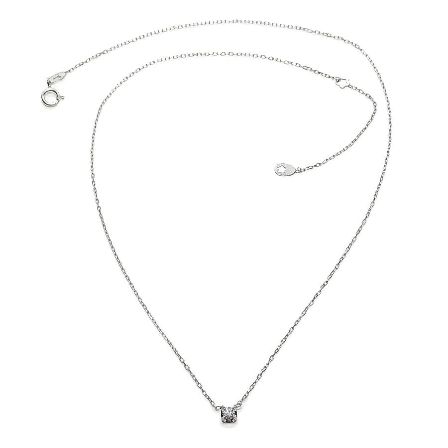 【並行輸入品】Beautiful 18 carat white gold necklace with a brilliant cut diamの画像