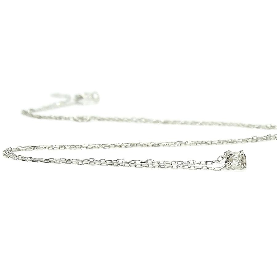 【並行輸入品】Beautiful 18 carat white gold necklace with a brilliant cut diamの画像