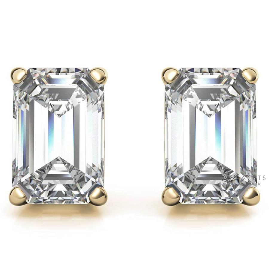 【並行輸入品】Facets Jewels Moissanite Stud Earings, 1.3ct DEF Color Brilliantの画像