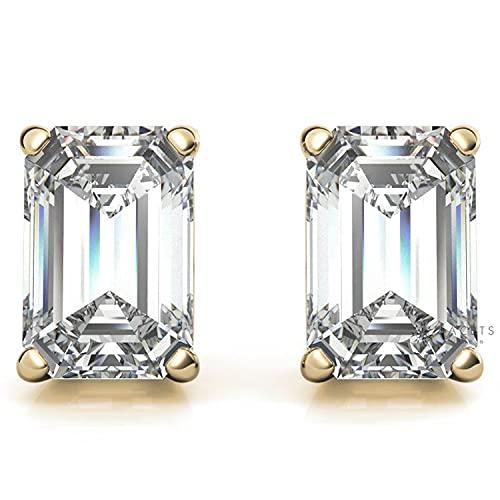 【並行輸入品】Facets Jewels Moissanite Stud Earings, 1.3ct DEF Color Brilliantの画像