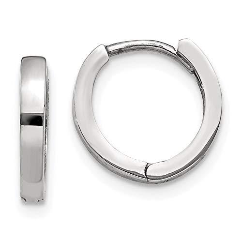 【並行輸入品】14k White Gold Round Hinged Hoop Earrings 8mm 1.5mm style TM620の画像