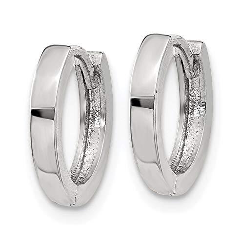 【並行輸入品】14k White Gold Round Hinged Hoop Earrings 8mm 1.5mm style TM620の画像