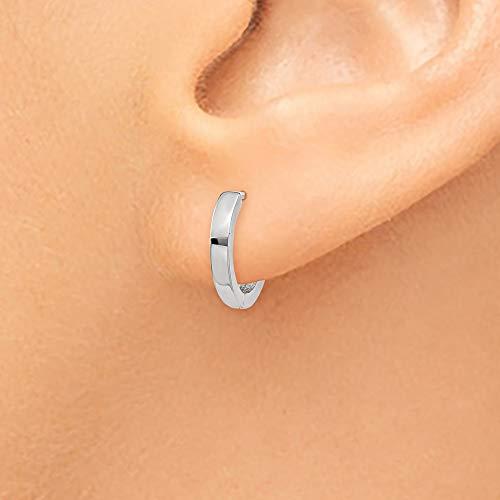 【並行輸入品】14k White Gold Round Hinged Hoop Earrings 8mm 1.5mm style TM620の画像