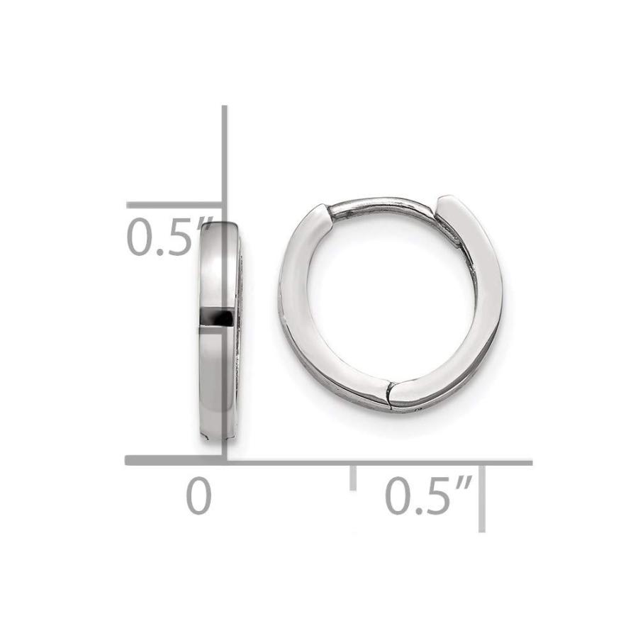 【並行輸入品】14k White Gold Round Hinged Hoop Earrings 8mm 1.5mm style TM620の画像