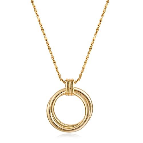 【並行輸入品】FRUMOS Dainty Layered Choker Necklace 18K Gold Plated Y Pendant_1