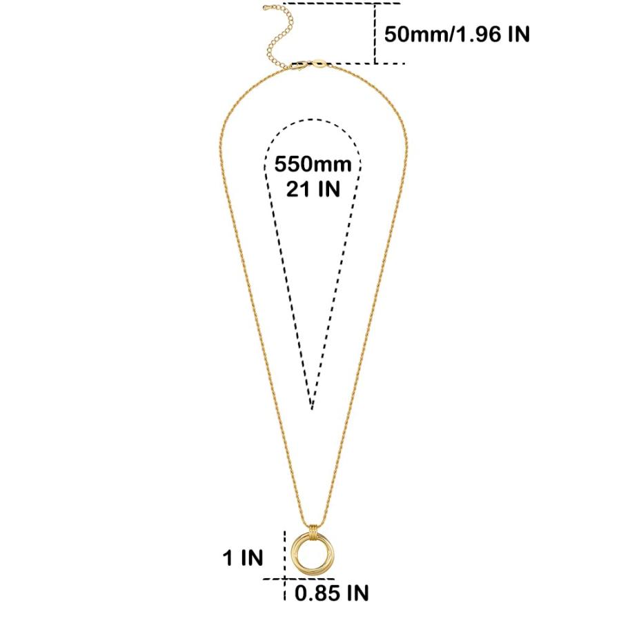【並行輸入品】FRUMOS Dainty Layered Choker Necklace 18K Gold Plated Y Pendant_3