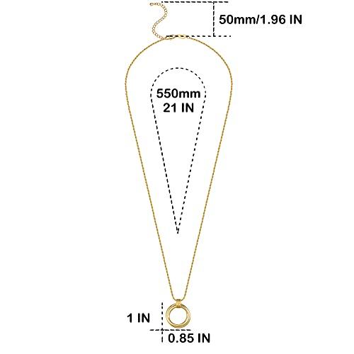 【並行輸入品】FRUMOS Dainty Layered Choker Necklace 18K Gold Plated Y Pendant_4