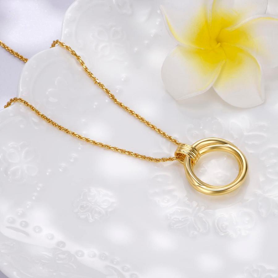 【並行輸入品】FRUMOS Dainty Layered Choker Necklace 18K Gold Plated Y Pendant_6