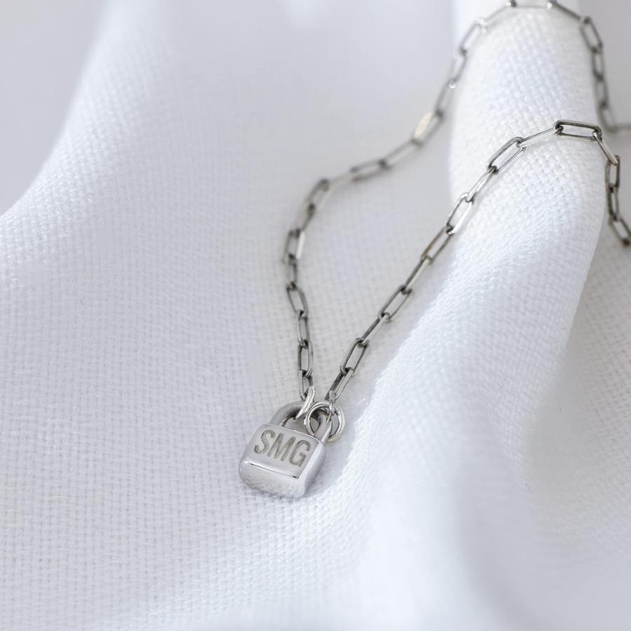 【並行輸入品】Oak&Luna イニシャルロックネックレス スターリングシルバー 935 / 18Kゴールドメッキ カスタム女性用ジュエリー_9