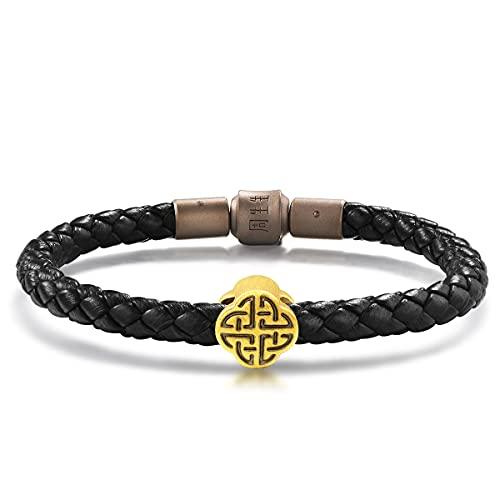 【並行輸入品】CHOW SANG SANG 999 24K Solid Gold Celtic Knots Noir Harmony Charの画像