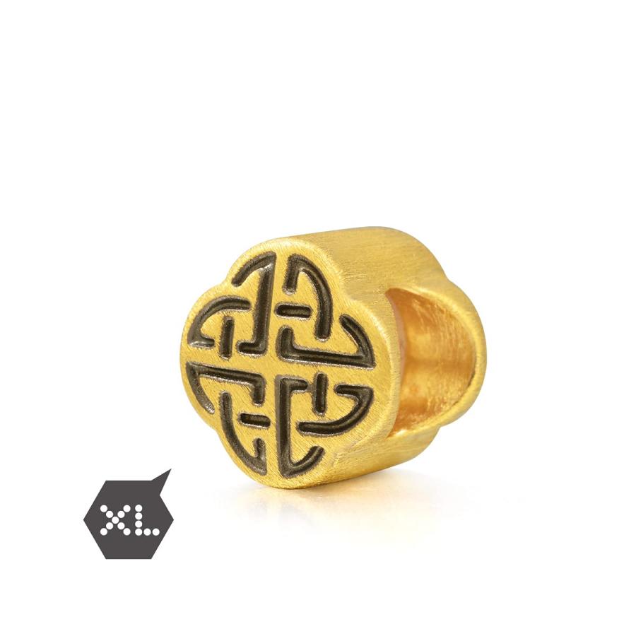 【並行輸入品】CHOW SANG SANG 999 24K Solid Gold Celtic Knots Noir Harmony Charの画像