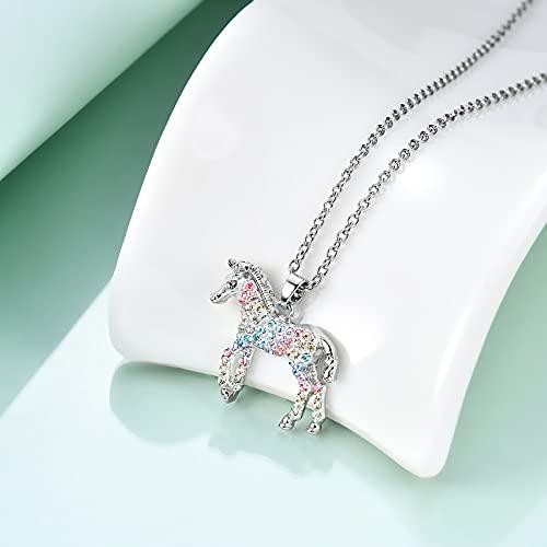 【並行輸入品】ガールズ レインボー マーメイド ユニコーン 恐竜 動物 ネックレス ギフト 猫 馬 象 ペンダント ジュエリー レディース ボーの画像
