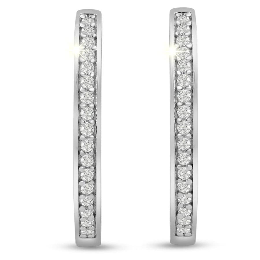 Diamond Hoop Earrings For Women, 1/4 Carat Diamond Hoop Earrings 並行輸入品｜best-style｜04