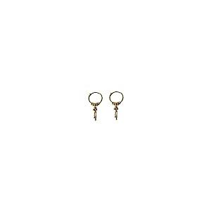 【並行輸入品】22K/18Kイエローファインゴールドぶら下げチェーンベル設計フープイヤリング22カラットと18カラットファインゴールド、サイズのの画像