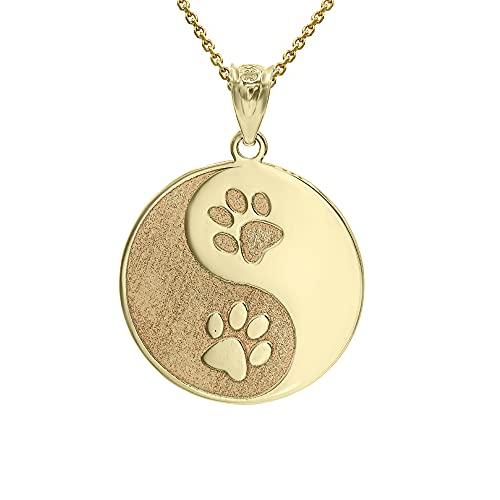 【並行輸入品】Certified 10k Gold Personalized Name Yin Yang Tai Chi Cute Puppyの画像