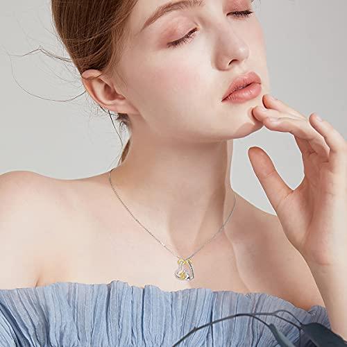 【並行輸入品】MISTBEE バニーネックレス スターリングシルバー ウサギと女の子 ペンダントネックレス クリスタルバニー 女の子へのギフト，