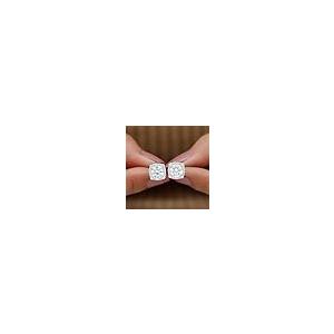 【並行輸入品】3.50 ctモイサナイトハロースタッドイヤリング、モイサナイトゴールドスタッドイヤリング、女性用モイサナイトイヤリング（7 mmの画像