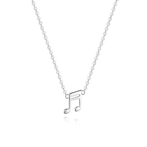 【並行輸入品】レディース ミニ音符ペンダントネックレス ミニマリスト 華奢な音符 ト音記号 低音符 8分音符 チョーカー ジュエリー (18Kゴ