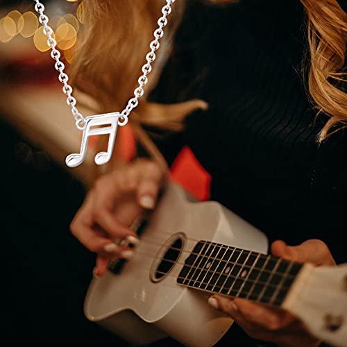 【並行輸入品】レディース ミニ音符ペンダントネックレス ミニマリスト 華奢な音符 ト音記号 低音符 8分音符 チョーカー ジュエリー (18Kゴ