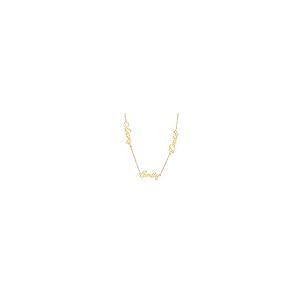 【並行輸入品】GLAVEHO 14K Real Gold Three Names Necklace Personalized   14K Soの画像
