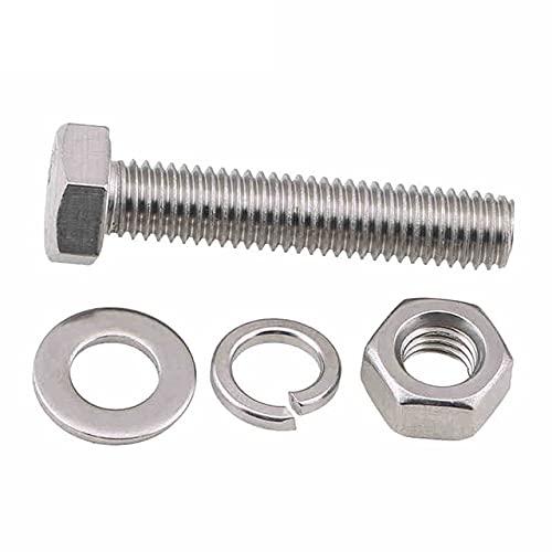 M8六角ボルト 10個パック 50mm M8六角ナット M8フラットワッシャー/スプリングロックワッシャーセッ 【ＰＴＦＥ】 並行輸入品